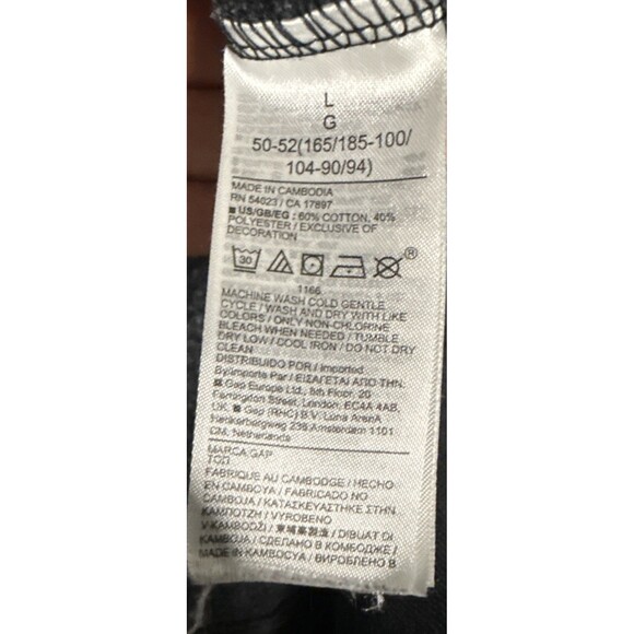 Gap Full Zip Hoodie Large Y2K‎ Spellout Logo Sweatshirt Gray Grunge Classic - Picture 4 of 6